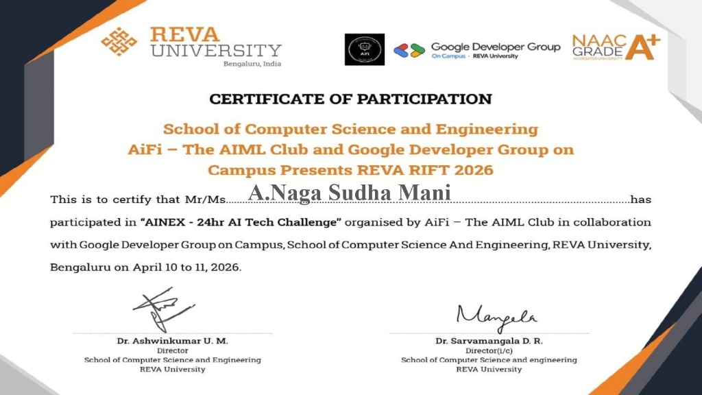 AINEX Certificate of Participation