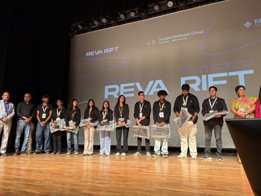 Receiving prizes on stage